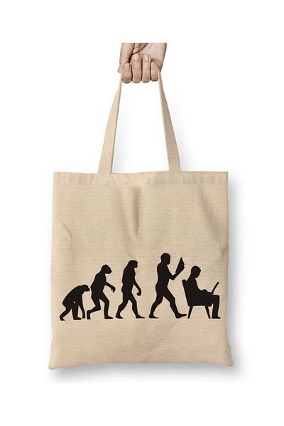 Baskı Dükkanı Υφασμάτινη τσάντα Evolution με μακριά λαβή