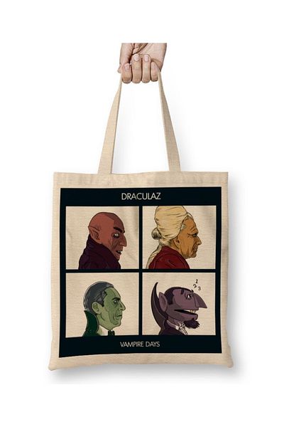 Baskı Dükkanı Demon Days Draculaz Vampire Days υφασμάτινη τσάντα με μακριά λαβή