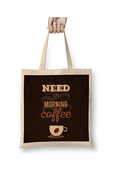 Baskı Dükkanı Treba mi jutarnja kafa majica Torba duga Sa ručkom