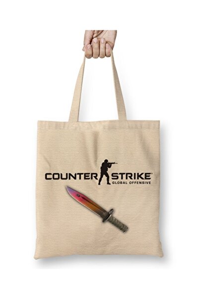 Baskı Dükkanı Counter Strike CS Go Fade Knife Cloth Torba Long Sa ručkom