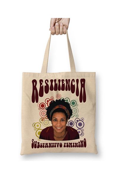 Baskı Dükkanı Υφασμάτινη τσάντα Resiliencia Marielle Franco με μακριά λαβή