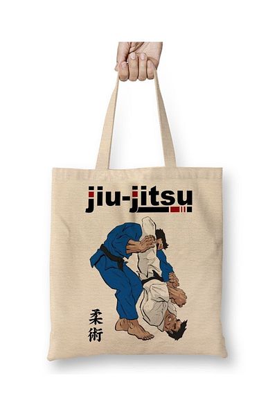 Baskı Dükkanı Υφασμάτινη τσάντα Jiu Jitsu με μακριά λαβή