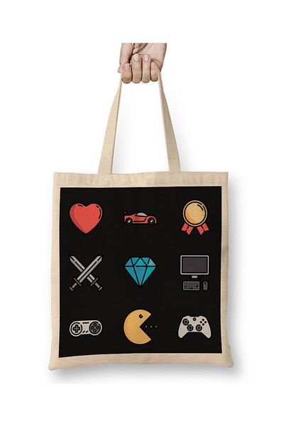 Baskı Dükkanı Υφασμάτινη τσάντα Blusa Gamer 002 με μακριά λαβή