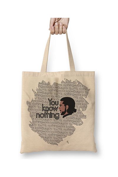 Baskı Dükkanı Jon Snow υφασμάτινη τσάντα με μακριά λαβή