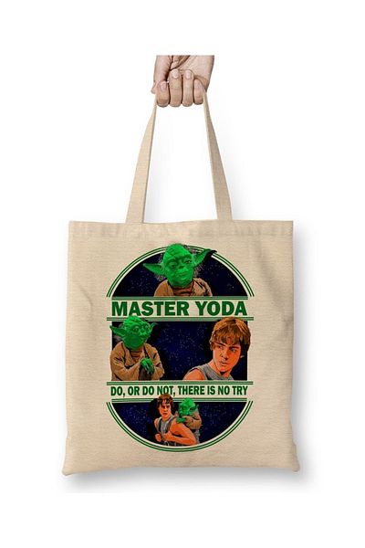 Baskı Dükkanı Geantă din pânză Master Yoda cu mâner lung