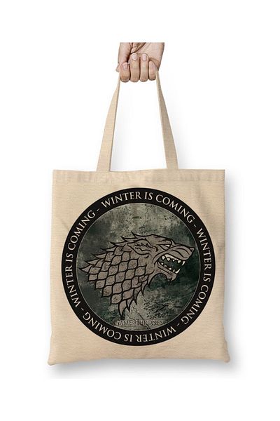 Baskı Dükkanı Geantă din pânză Game Of Thrones Winterfell University cu mâner lung