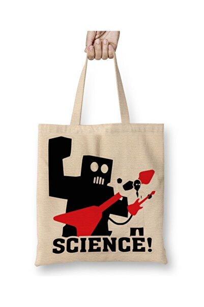 Baskı Dükkanı Science Robo Rock tkanina Torba duga Sa ručkom