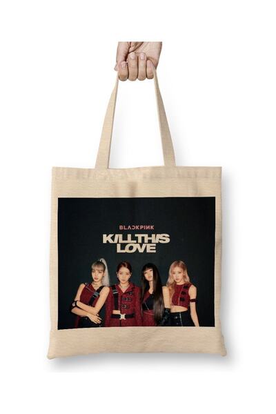 Baskı Dükkanı Ukini ovu ljubav Blackpink tkanina Torba duga Sa ručkom