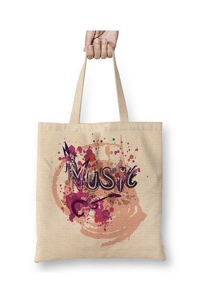 Baskı Dükkanı Υφασμάτινη τσάντα Music Splash με μακριά λαβή