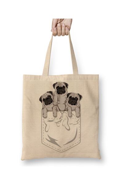Baskı Dükkanı Pocket Pug Pocket Dog Pelena Torba Dugačka Sa ručkom