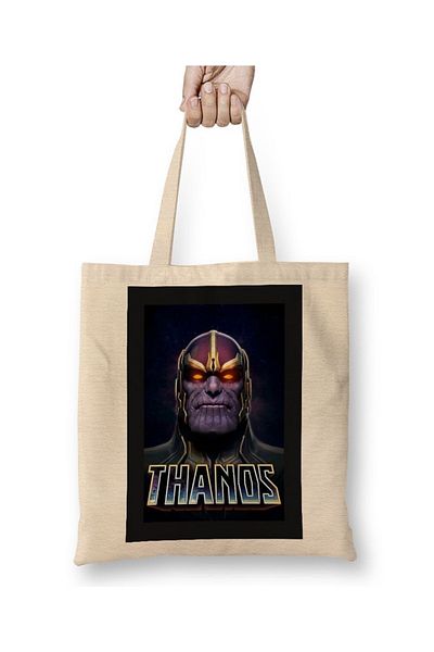 Baskı Dükkanı Thanos Marvel υφασμάτινη τσάντα με μακριά λαβή