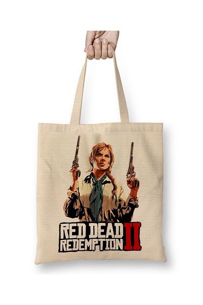 Baskı Dükkanı Geantă din pânză Red Dead Redemption 2 Sadie Adler cu mâner lung
