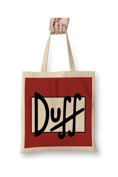 Baskı Dükkanı Υφασμάτινη τσάντα Cerveja Duff με μακριά λαβή