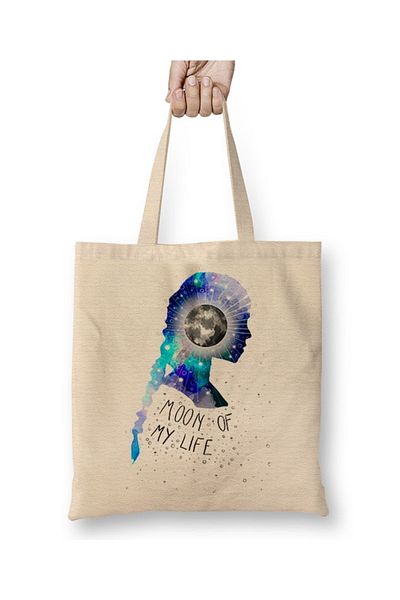Baskı Dükkanı Geantă din pânză Moon Of My Life cu mâner lung