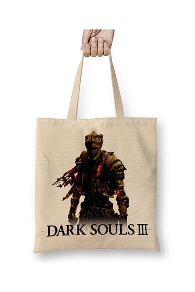 Baskı Dükkanı Επιλεγμένη υφασμάτινη τσάντα One Dark Souls 3 με μακριά λαβή