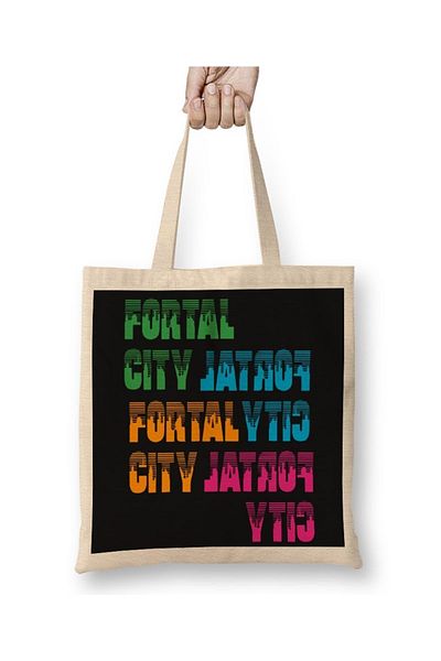 Baskı Dükkanı Υφασμάτινη τσάντα Fortal City με μακριά λαβή