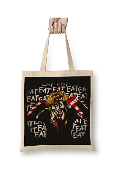 Baskı Dükkanı مهرج. حقيبة قماش بمقبض طويل