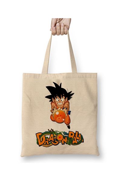 Baskı Dükkanı Υφασμάτινη τσάντα Goku Pequeno με μακριά λαβή