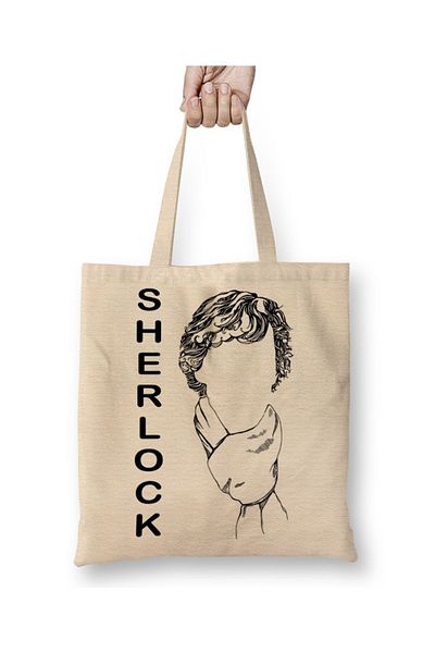 Baskı Dükkanı Sherlock 02 υφασμάτινη τσάντα με μακριά λαβή