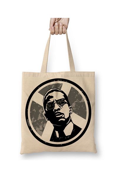 Baskı Dükkanı Malcom X υφασμάτινη τσάντα μακριά λαβή