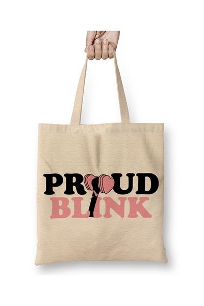 Baskı Dükkanı Geantă din pânză Proud Blink Blackpink cu mâner lung