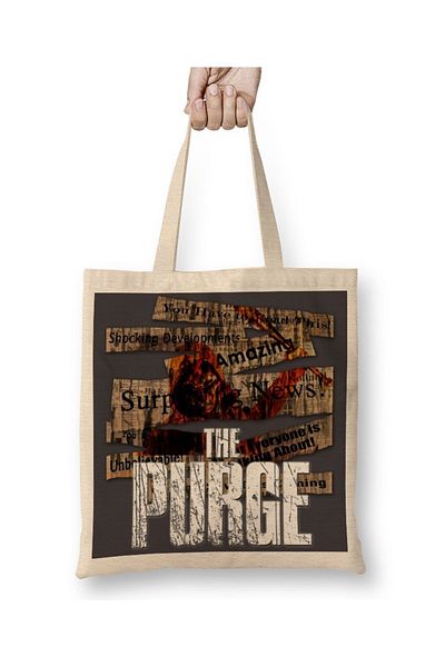 Baskı Dükkanı The Purge Newspapers υφασμάτινη τσάντα με μακριά λαβή