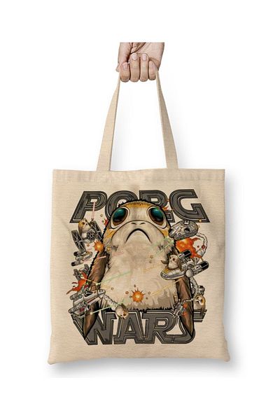 Baskı Dükkanı Geantă de pânză Porg Wars cu mâner lung