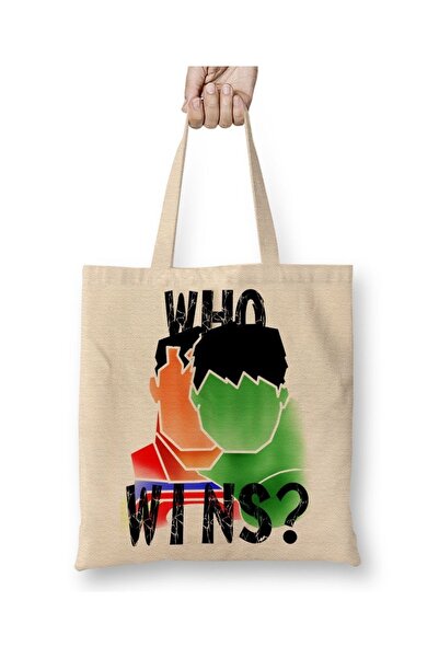 Baskı Dükkanı Τις θα κερδίσεις; Σούπερμαν ή Χαλκ; Τσάντα χαρτομάντηλων με μακ...