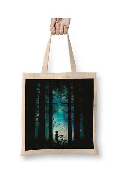 Baskı Dükkanı Υφασμάτινη τσάντα Forest Long Ride με μακριά λαβή