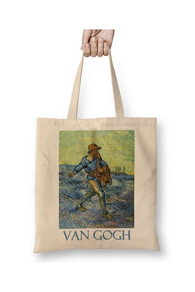 Baskı Dükkanı The Sower By Vincent Van Gogh Υφασμάτινη τσάντα με μακριά λαβή