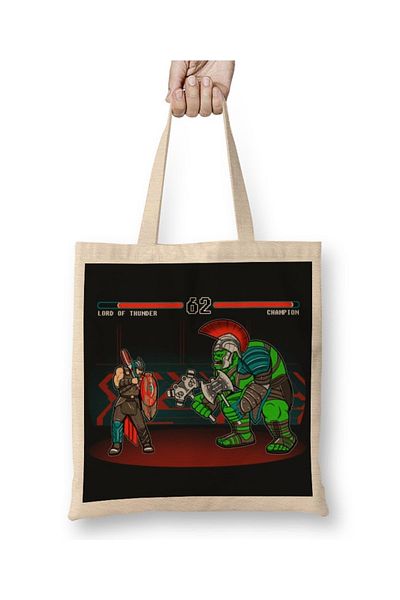 Baskı Dükkanı Thor Contest Of Champions υφασμάτινη τσάντα με μακριά λαβή