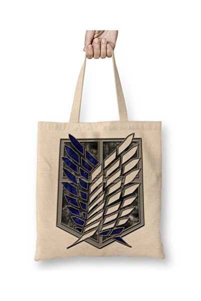 Baskı Dükkanı Attack On Titan Majica sa logotipom izviđačkog korpusa Torba Du...