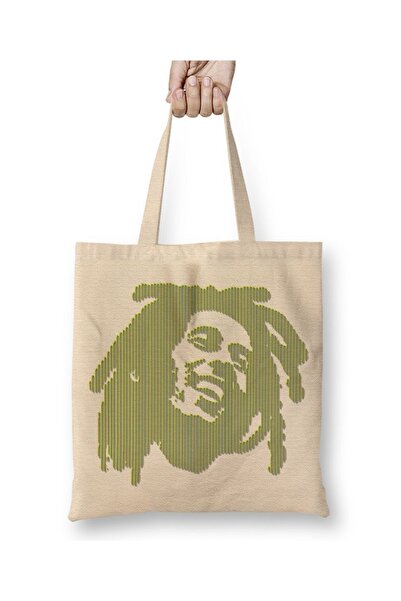 Baskı Dükkanı Bob Marley tkanina Torba duga Sa ručkom