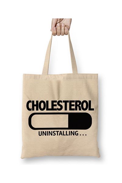 Baskı Dükkanı Cholesterol Deinstalare Geantă de pânză Mâner lung