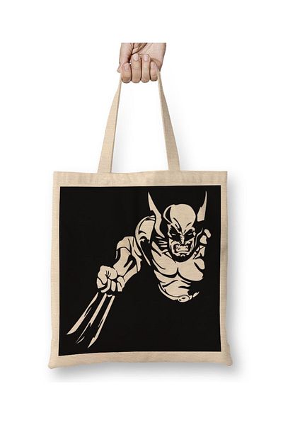 Baskı Dükkanı Υφασμάτινη τσάντα Wolverine Attack με μακριά λαβή