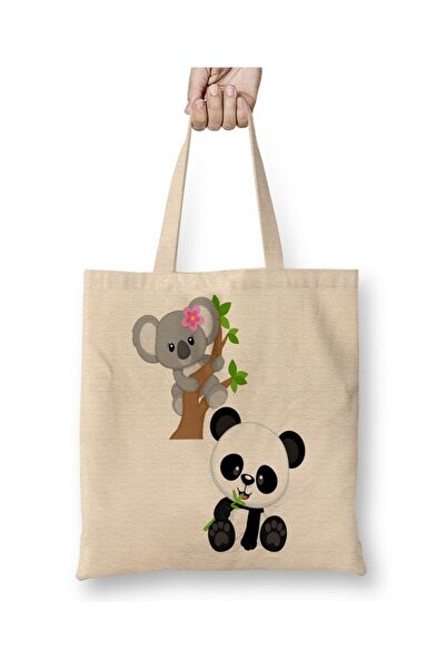 Baskı Dükkanı Dječja pelena Baby Coala E Baby Panda Torba dugačka Sa ručkom