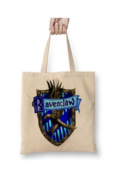 Baskı Dükkanı Υφασμάτινη τσάντα Ravenclaw Logo με μακριά λαβή
