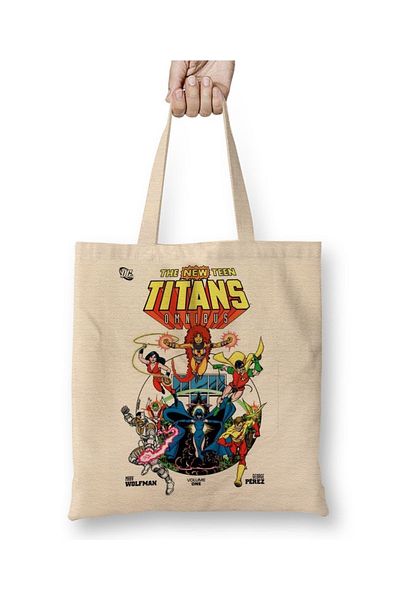 Baskı Dükkanı Υφασμάτινη τσάντα Teen Titans με μακριά λαβή