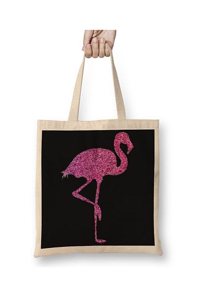 Baskı Dükkanı Geantă din pânză Flamingo 001 cu mâner lung