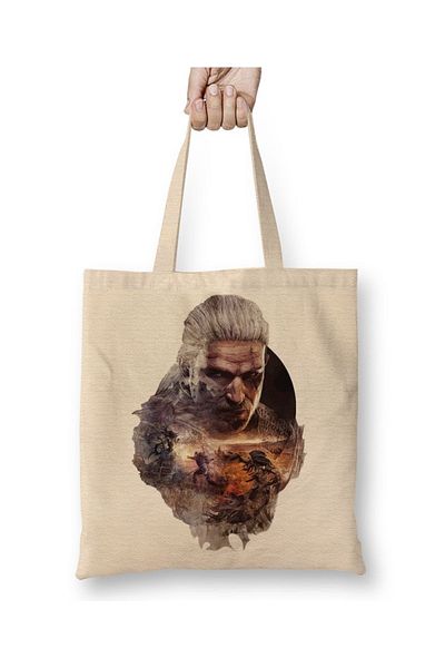 Baskı Dükkanı Υφασμάτινη τσάντα Geralt De Rivia με μακριά λαβή