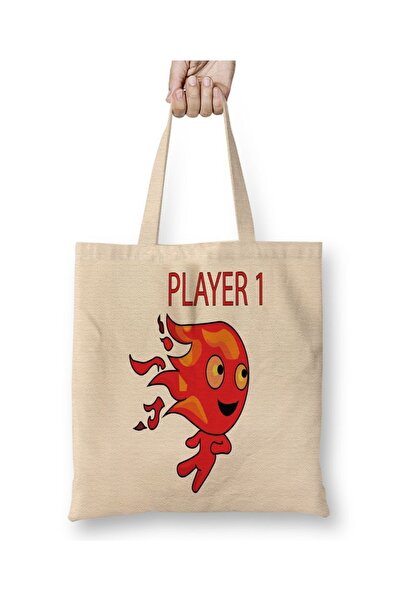 Baskı Dükkanı حقيبة قماش فاير بوي بيد طويلة