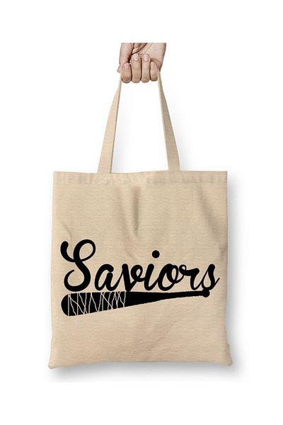 Baskı Dükkanı Λογότυπο The Saviors Team Υφασμάτινη τσάντα με μακριά λαβή