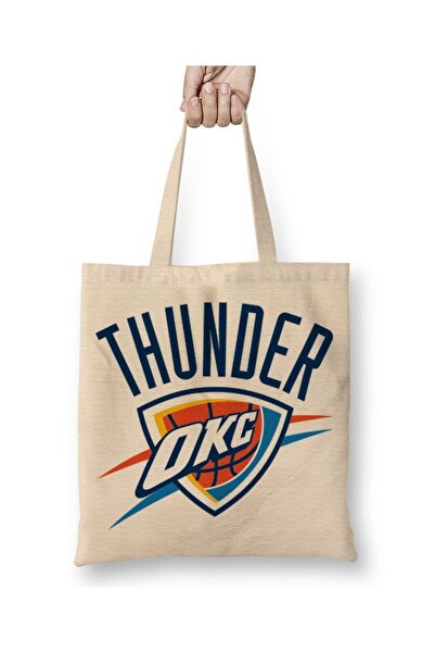 Baskı Dükkanı Thunder Okc Logo Tkanina Torba Duga Sa ručkom