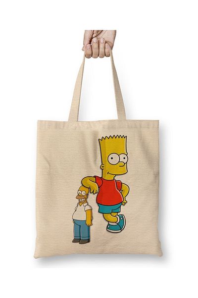 Baskı Dükkanı Υφασμάτινη τσάντα Família Simpsons με μακριά λαβή