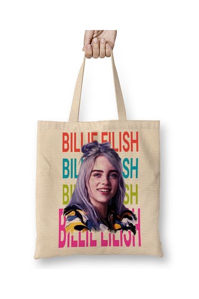 Baskı Dükkanı Billie Eilish 013 Geantă din pânză cu mâner lung