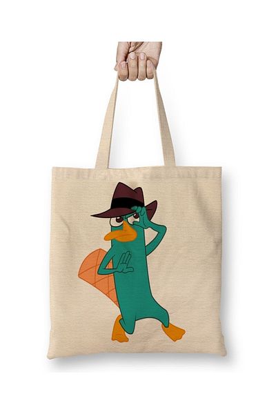 Baskı Dükkanı Phineas E Ferb υφασμάτινη τσάντα με μακριά λαβή