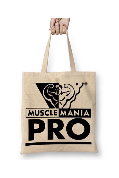Baskı Dükkanı Υφασμάτινη τσάντα Musclemania Pro Logo με μακριά λαβή