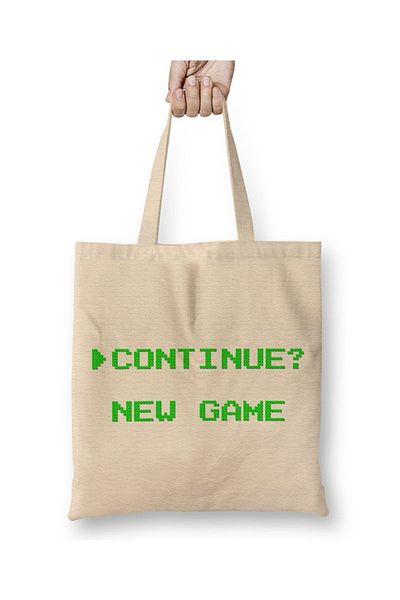 Baskı Dükkanı Υφασμάτινη τσάντα Camiseta Gamer Arcade με μακριά λαβή