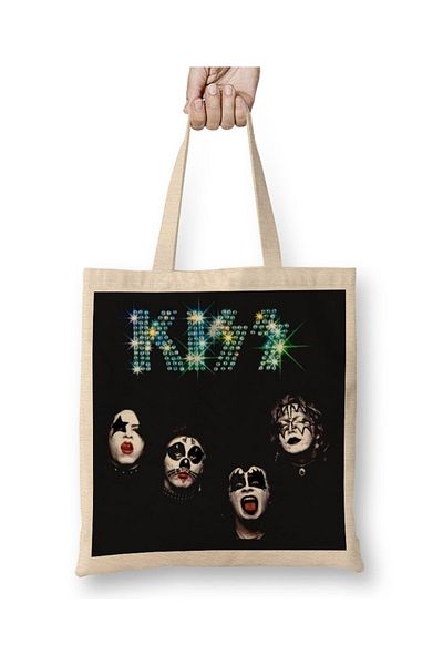 Baskı Dükkanı Banda Kiss 002 υφασμάτινη τσάντα με μακριά λαβή