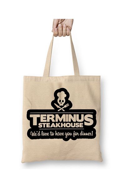 Baskı Dükkanı Υφασμάτινη τσάντα Terminus Steakhouse με μακριά λαβή